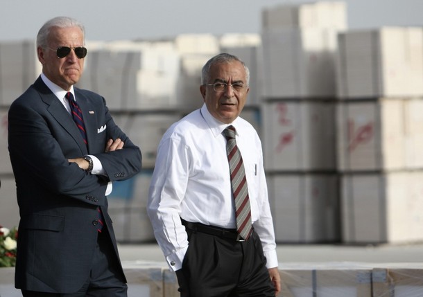 Vice President Joe Biden with Prime Minister Salam Fayyad
