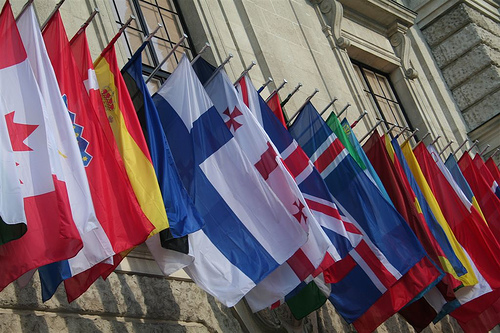 OSCE Flags outside Vienna HQ