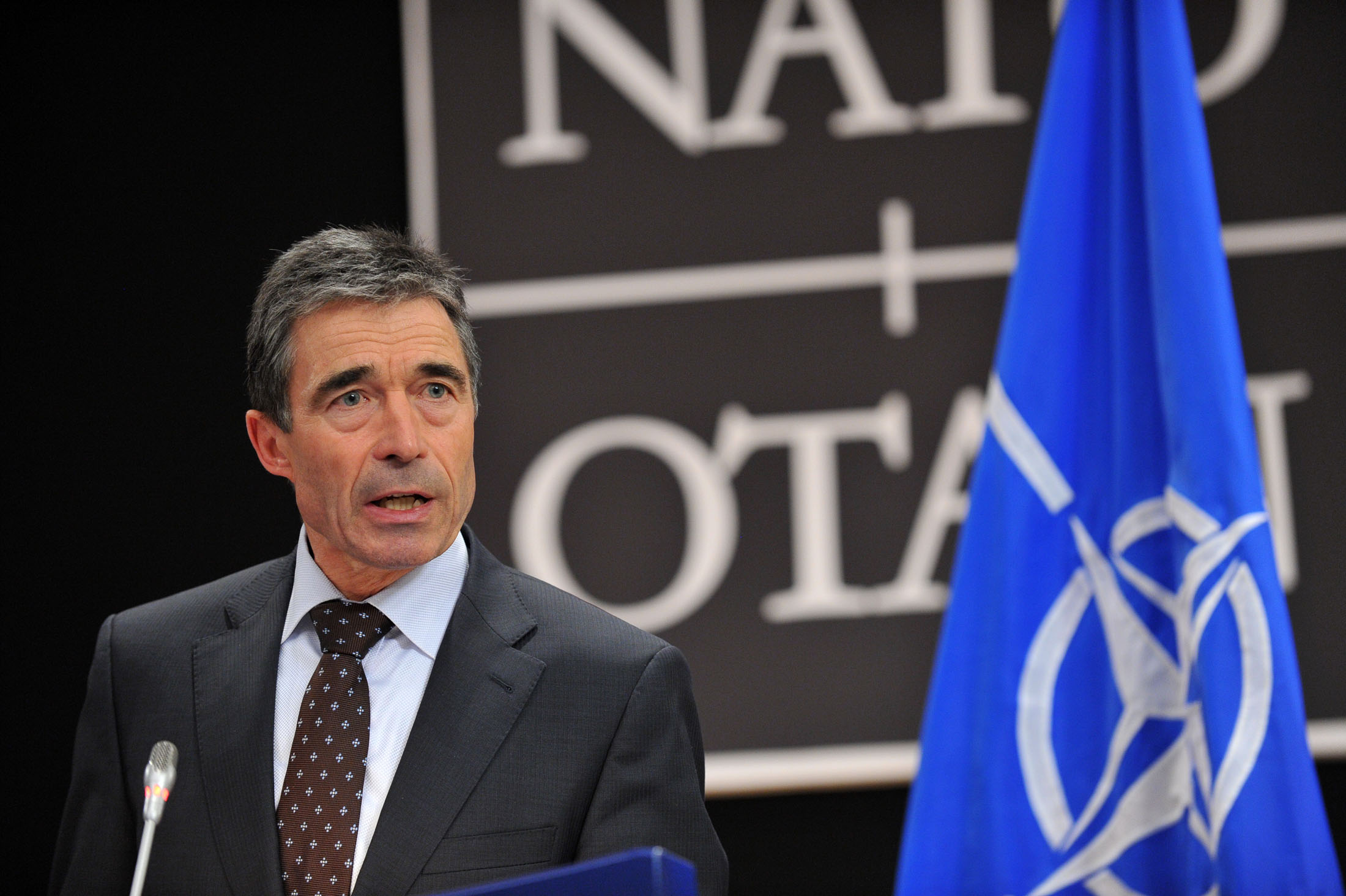 NATO Secretary General Anders Fogh Rasmussen at NATO HQ, October 21, 2011