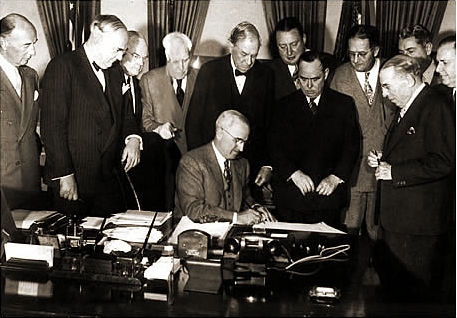 President Truman signs European Recovery Act