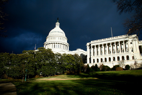 US Capitol dark clouds