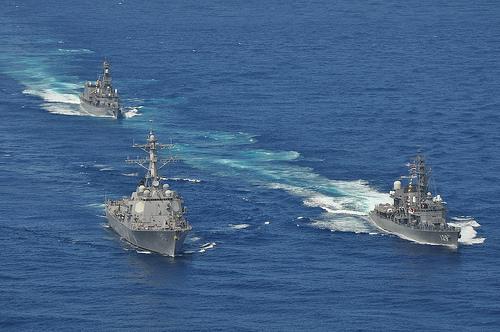USS Chafee and JMSDF ships