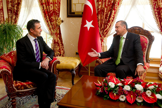 NATO Secretary General Anders Fogh Rasmussen and Turkish Prime Minister Recep Tayyip Erdogan 