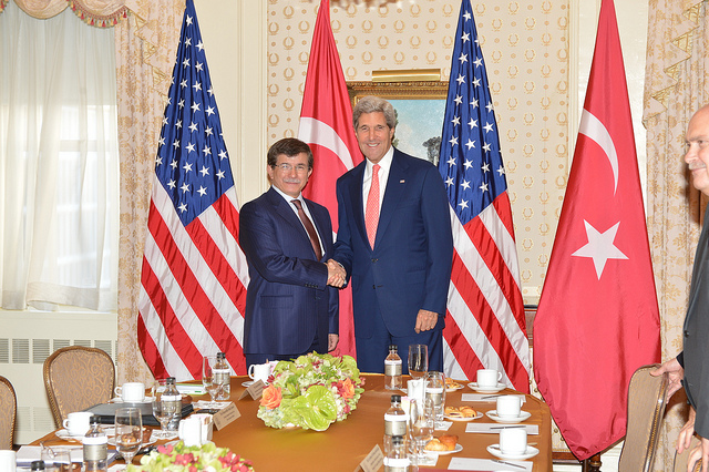 Secretary of State John Kerry with Turkish Foreign Minister Ahmet Davutoglu, Sept. 23, 2013 
