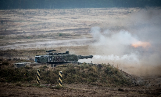 A Polish Leopard II tank participating in NATO Exercise Steadfast Jazz