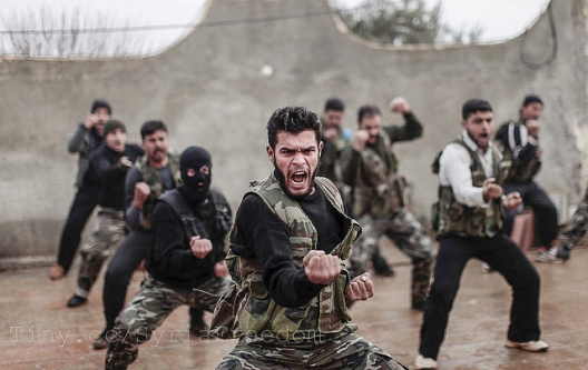 Rebels training in Syria