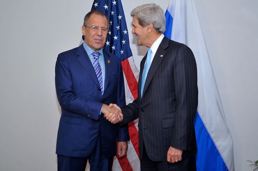 Russian Foreign Ministery Sergei Lavrov and Secretary of State John Kerry, July 2, 2013