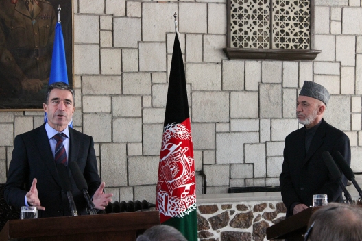 NATO Secretary General Anders Fogh Rasmussen in Afghanistan, March 4, 2013