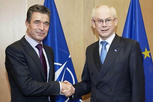 NATO Secretary General Anders Fogh Rasmussen and President of the European Council Herman Van Rompuy