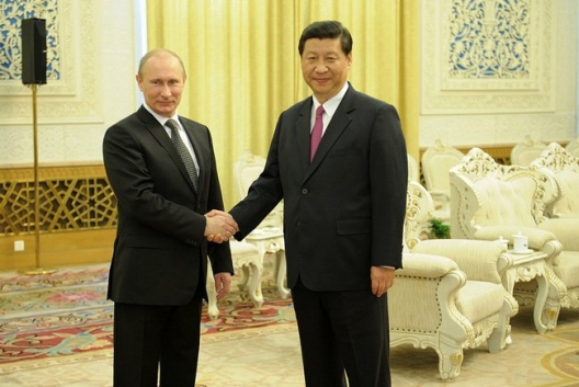 Vladimir Putin and Xi Jinping, June 6, 2012