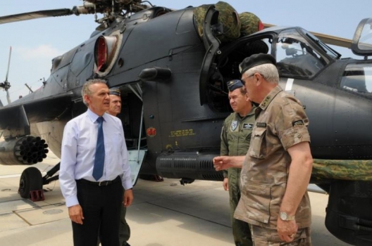 Minister of Defence of Cyprus Fotis Fotiou at Andreas Papandreou airbase