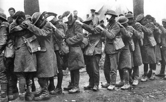 British soldiers blinded by tear gas, April 10, 1918