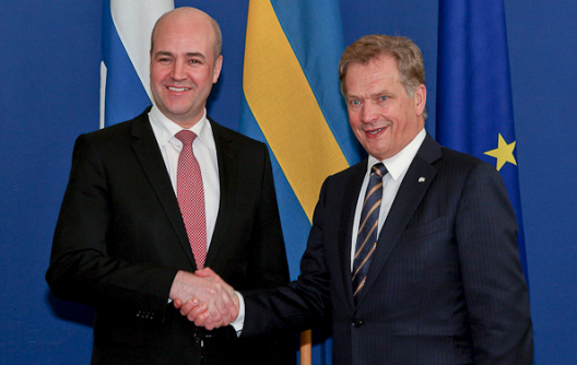 Swedish Prime Minister Fredrik Reinfeldt and Finnish President Sauli Niinistö