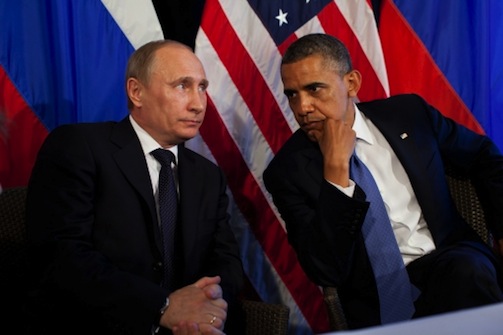 Russian President Vladimir Putin and President Barack Obama, Feb. 26, 2012