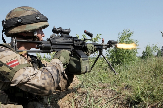 Latvian soldier participating in Saber Strike 2013 exercise