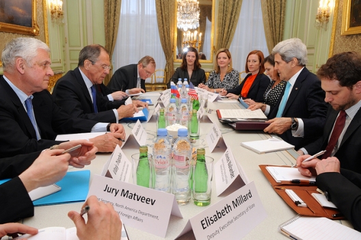 Russian Foreign Minister Sergey Lavrov and Secretary of State John Kerry