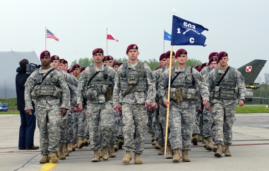 US paratroopers arriving in Poland, April 23, 2014