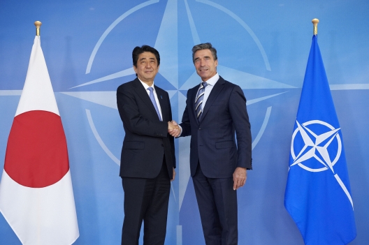 Japanese Prime Minister Shinzo Abe and NATO Secretary General Anders Fogh Rasmussen