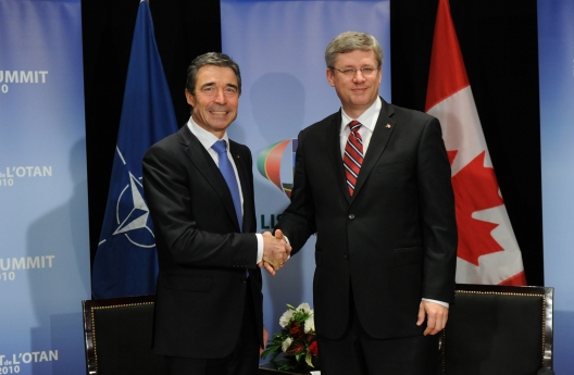NATO Secretary General Anders Fogh Rasmussen and Canadian Prime Minister Stephen Harper, Nov. 19, 2010