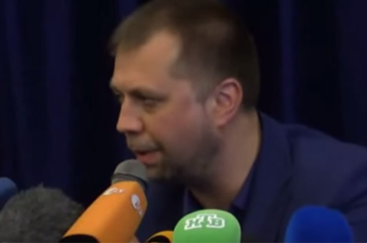 Aleksandr Borodai, a Russian nationalist militant from Moscow, speaks to reporters last week as the "prime minister" of the secessionist republic he wants to establish in Ukraine's Donetsk province.