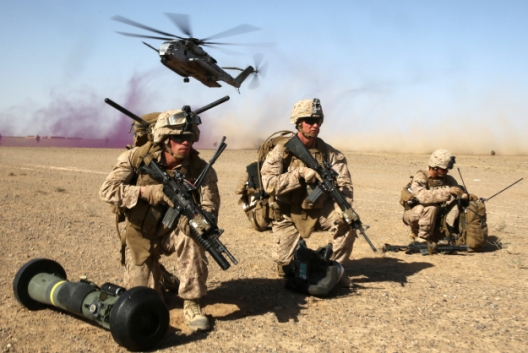 US Marines during a mission in Helmand, April 28, 2014