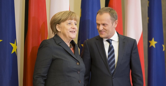 German Chancellor Angela Merkel and Polish Prime Minister Donald Tusk