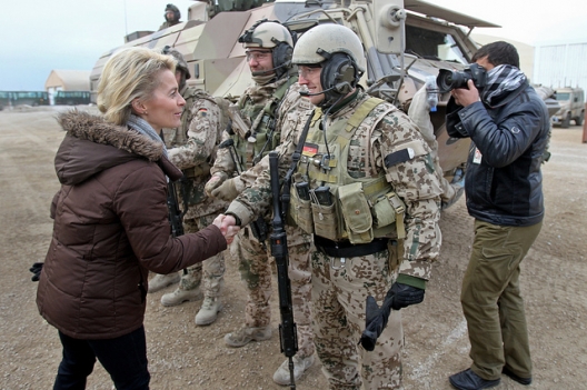 German Defense Minister Ursula von der Leyen in Afghanistan, December 23, 2013