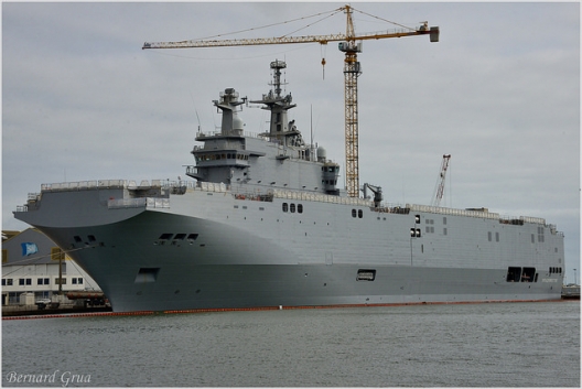 Mistral class ship under construction, St. Nazaire