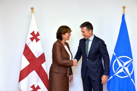 Georgian Foreign Minister Maia Panjikidze and Secretary General Anders Fogh Rasmussen, June 24, 2014
