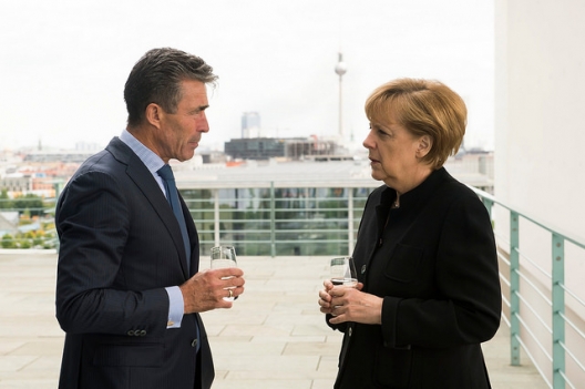 Secretary General Anders Fogh Rasmussen and German Chancellor Angela Merkel, July 2, 2014