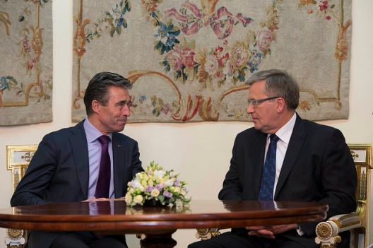 Secretary General Anders Fogh Rasmussen and Polish President Bronislaw Komorowski, May 8, 2014