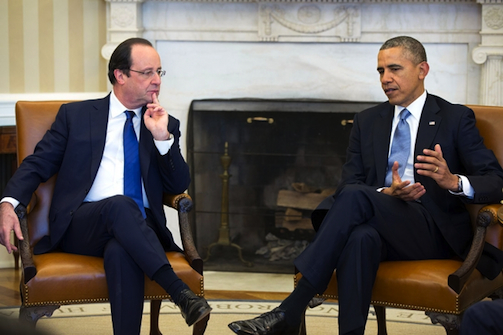 French President François Hollande and President Barack Obama, Feb. 11, 2014