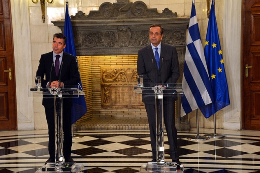 Secretary General Anders Fogh Rasmussen and Greek Prime Minister Antonis Samaras, Oct., 11, 2013