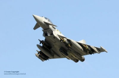 RAF Typhoon lifts off for Libya, May 25, 2011