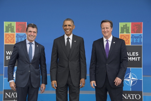 Secretary General Anders Fogh Rasmussen, President Barack Obama, and Prime Minister David Cameron