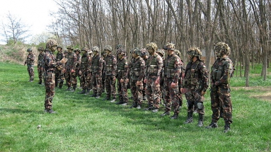 Soldiers in Hungary's 25/88th Light Mixed Battalion, April 13, 2012
