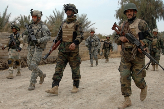 US and Iraqi soldiers in Diyala province, Feb. 13, 2008
