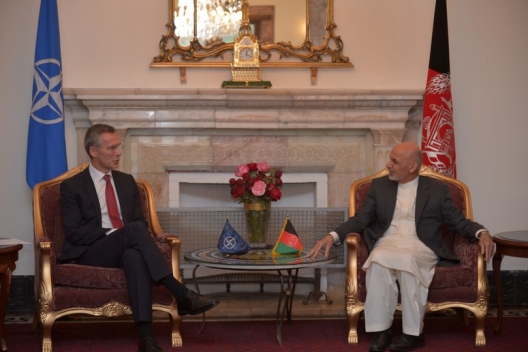 Secretary General Jens Stoltenberg and Afghan President Ashraf Ghani, Nov. 6, 2014