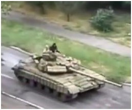 T-64 tank with no marking in Snizhne, Ukraine, June 2014