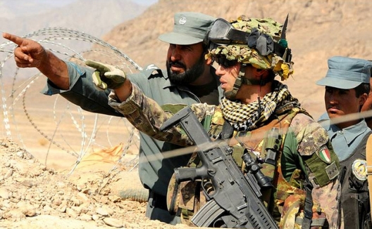 Italian soldier with Afghan National Police, March 15, 2013