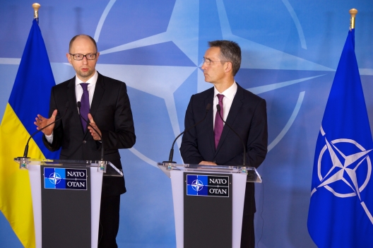 Ukrainian Prime Minister Arseniy Yatsenyuk and Secretary General Jens Stoltenberg, Dec. 15, 2014