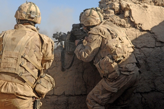 Canadian soldiers returning fire in Afghanistan, Nov. 17, 2007