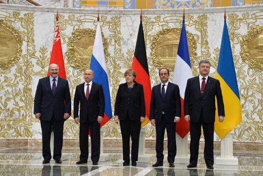 The leaders of Belarus, Russia, Germany, France, and Ukraine, Feb. 11, 2015