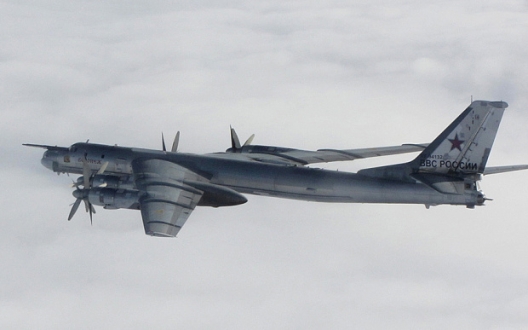 Russian Tu-95 strategic bomber as it approached UK airspace last year