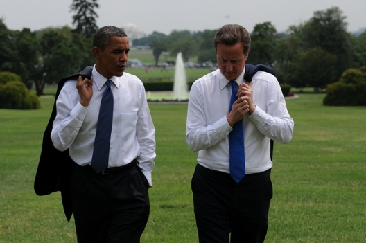 President Barack Obama and Prime Minister David Cameron, July 19, 2008