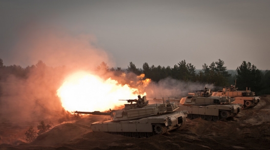 US M1 Abrams tanks training in Latvia, Nov., 6, 2014