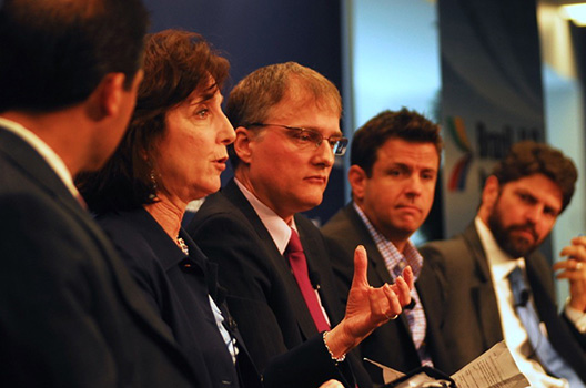 From left to right: Jason Marczak, Deputy Director of the Atlantic Council’s Adrienne Arsht Latin America Center, moderates a June 19 discussion about US-Brazil relations with Roberta Jacobson, Assistant Secretary of State for Western Hemisphere Affairs; Benoni Belli, Minister Counselor at the Embassy of Brazil; Steve Long, Vice President and Latin America General Manager at Intel Corp., and Ricardo Sennes, Nonresident Senior Brazil Fellow at the center. Photo: Larry Luxner