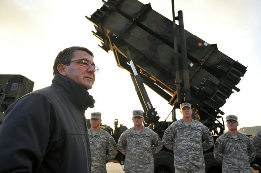 Then Deputy Secretary of Defense Ash Carter visiting US Patriot missile unit in Turkey, Feb. 4, 2013