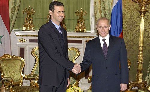 Syrian President Bashar Assad and Russian President Vladimir Putin, Jan. 25, 2005
