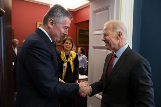 Vice President Joe Biden and Montenegrin Prime Minister Milo Djukanovic, April 8, 2014